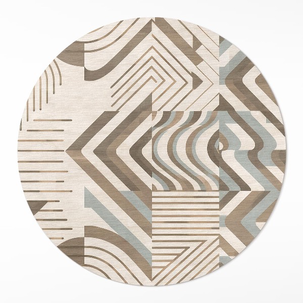 Covor rotund din vinil Abstracție de linii și forme neregulate