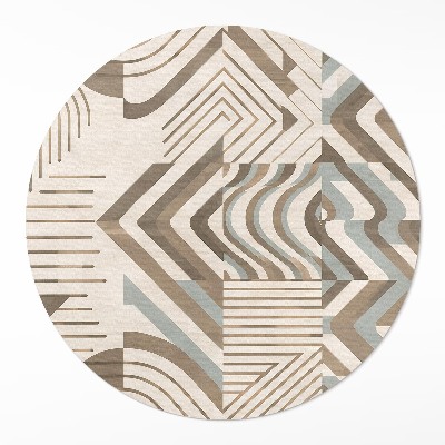 Covor rotund din vinil Abstracție de linii și forme neregulate