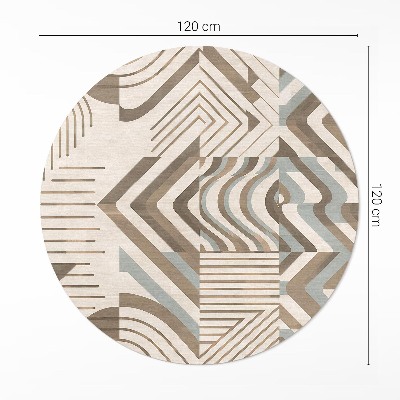 Covor rotund din vinil Abstracție de linii și forme neregulate