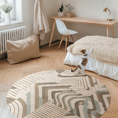 Covor rotund din vinil Abstracție de linii și forme neregulate