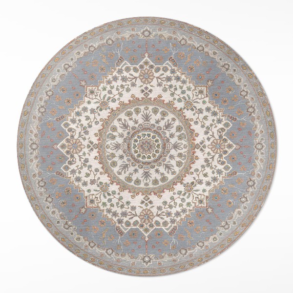 Covor rotund din vinil Ornament delicat de plante mandala vintage