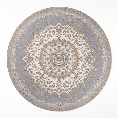 Covor rotund din vinil Ornament delicat de plante mandala vintage
