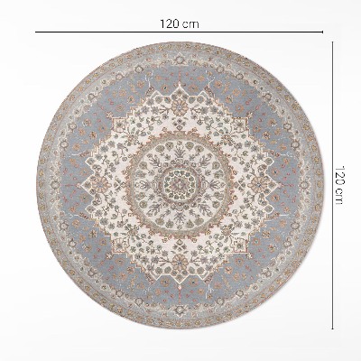 Covor rotund din vinil Ornament delicat de plante mandala vintage
