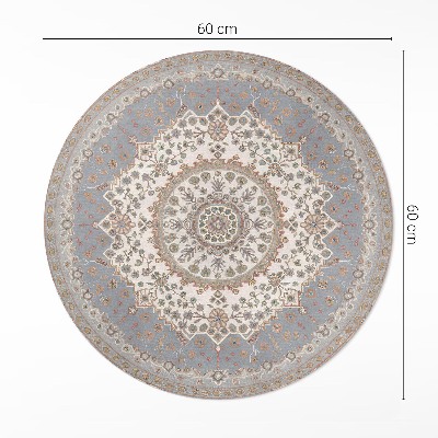Covor rotund din vinil Ornament delicat de plante mandala vintage