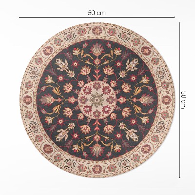 Covor rotund din vinil Motiv decorativ cu plante în stil persan