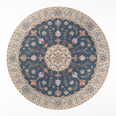 Covor rotund din vinil Ornament vegetal cu flori stil persan
