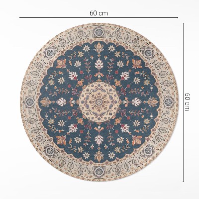 Covor rotund din vinil Ornament vegetal cu flori stil persan