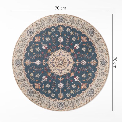 Covor rotund din vinil Ornament vegetal cu flori stil persan