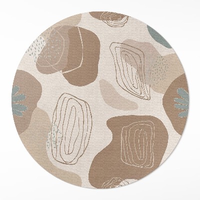 Covor rotund din vinil Pete și linii abstracte boho aerodinamice