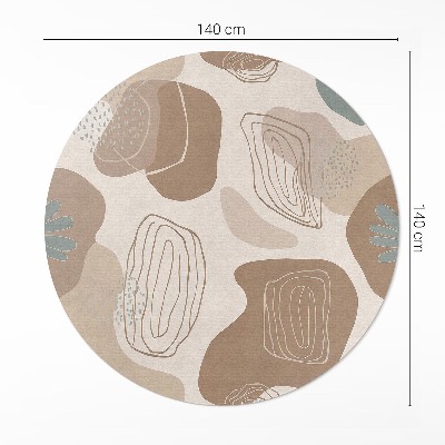 Covor rotund din vinil Pete și linii abstracte boho aerodinamice