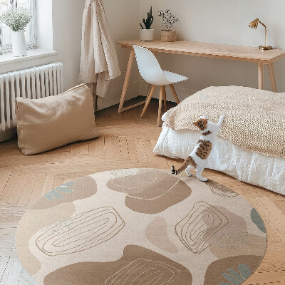 Covor rotund din vinil Pete și linii abstracte boho aerodinamice