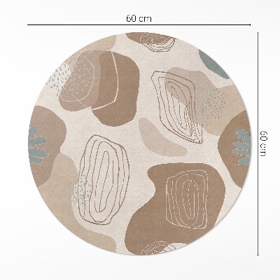 Covor rotund din vinil Pete și linii abstracte boho aerodinamice