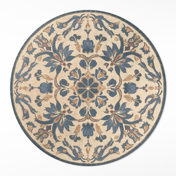 Covor rotund din vinil Ornament în stil rococo mandala vintage