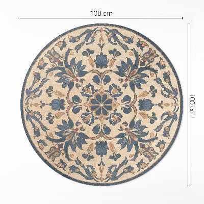 Covor rotund din vinil Ornament în stil rococo mandala vintage