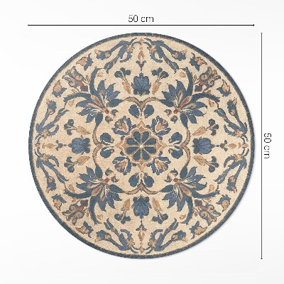 Covor rotund din vinil Ornament în stil rococo mandala vintage