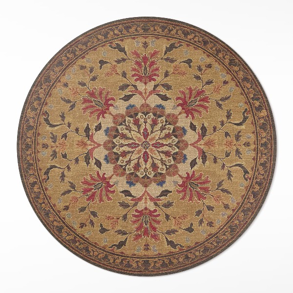 Covor rotund din vinil Motive florale subtile
