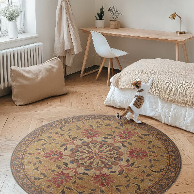 Covor rotund din vinil Motive florale subtile