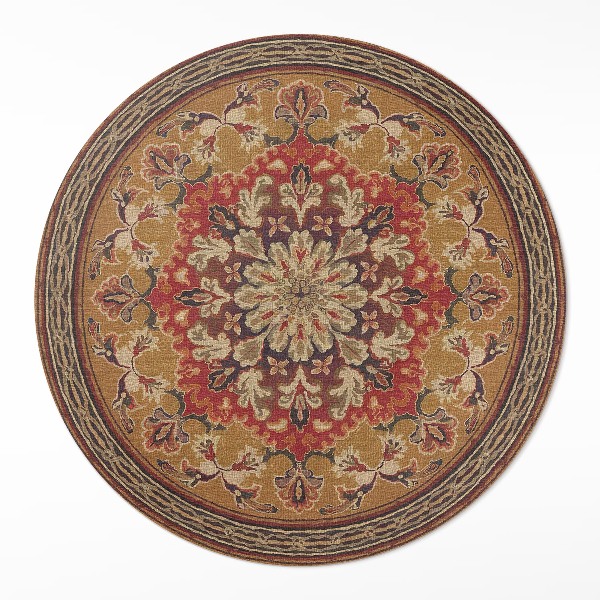 Covor rotund din vinil Motive florale antice