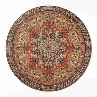 Covor rotund din vinil Motive florale antice