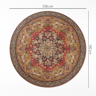 Covor rotund din vinil Motive florale antice