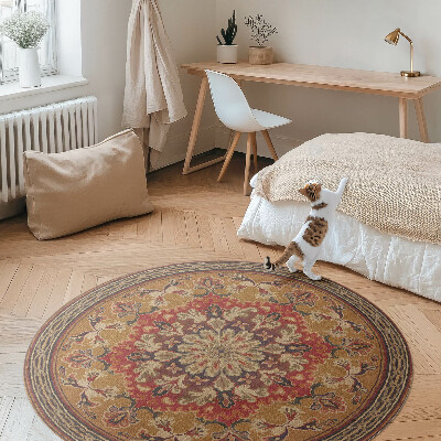 Covor rotund din vinil Motive florale antice