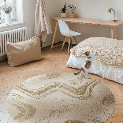 Covor rotund din vinil Inspirație boho în culori pământii