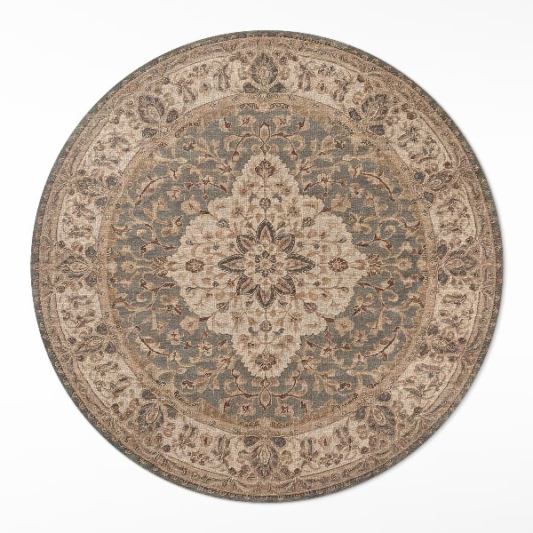 Covor rotund din vinil Ornamente persane în culori subtile