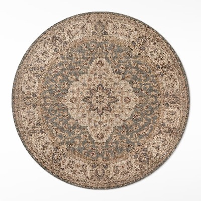 Covor rotund din vinil Ornamente persane în culori subtile