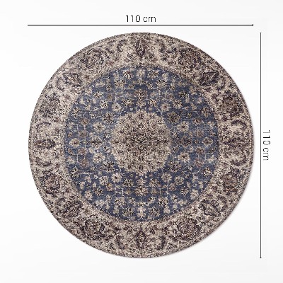 Covor rotund din vinil Ornamente persane în tonuri de albastru
