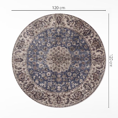 Covor rotund din vinil Ornamente persane în tonuri de albastru