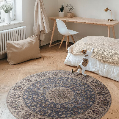 Covor rotund din vinil Ornamente persane în tonuri de albastru