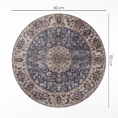 Covor rotund din vinil Ornamente persane în tonuri de albastru