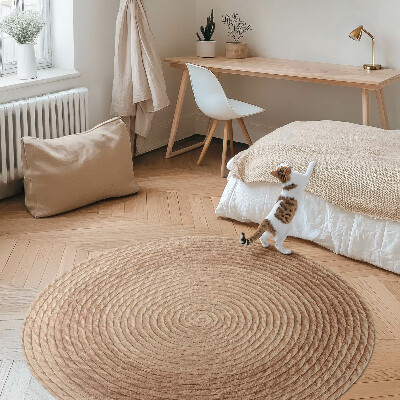 Covor rotund din vinil Linii înșirate în stil minimalist