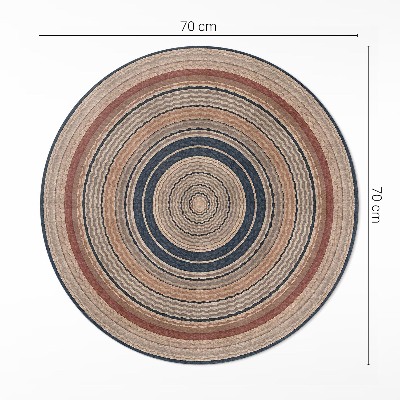 Covor rotund din vinil Împletitură în tonuri calde