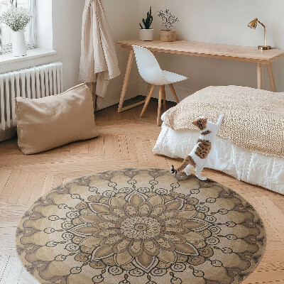 Covor rotund din vinil Modele mandala simetrice