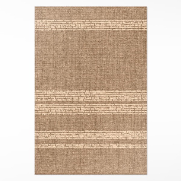 Covor interior din vinil Bej în linii de boho imitație de țesătură
