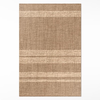 Covor interior din vinil Bej în linii de boho imitație de țesătură