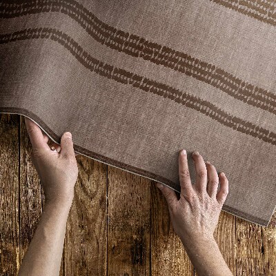 Covor de vinil acasă Maro în liniile țesăturii de imitație boho