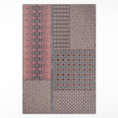 Covor interior din vinil Aztec ornament imitație țesătură cu model