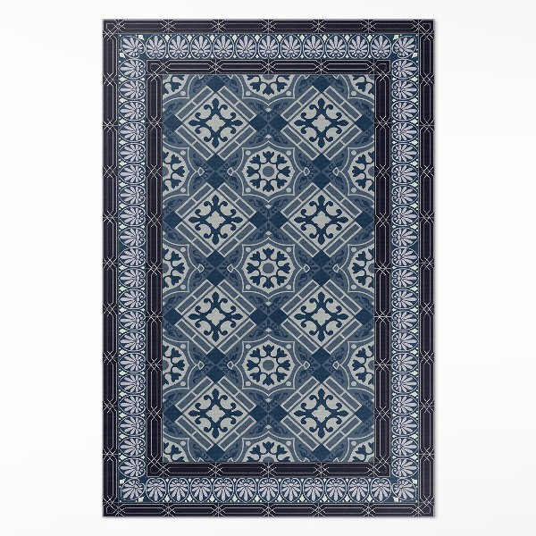 Covor de vinil Talavera albastru închis model de epocă frumos