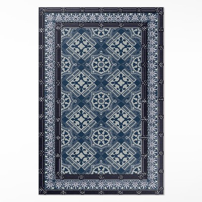 Covor de vinil Talavera albastru închis model de epocă frumos