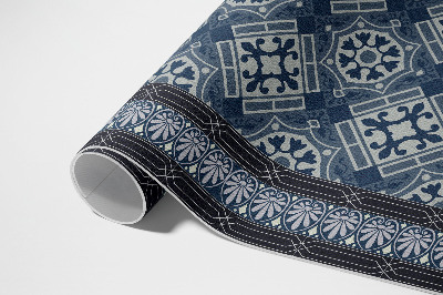 Covor de vinil Talavera albastru închis model de epocă frumos