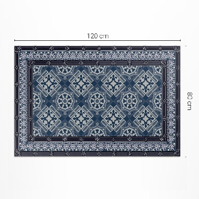 Covor de vinil Talavera albastru închis model de epocă frumos