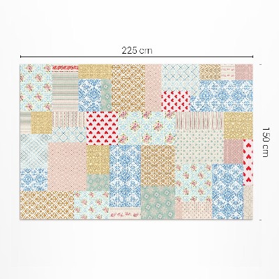 Covor interior din vinil Patchwork diverse bucăți imitație țesătură