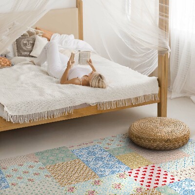 Covor interior din vinil Patchwork diverse bucăți imitație țesătură