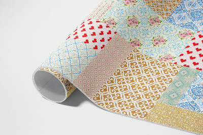 Covor interior din vinil Patchwork diverse bucăți imitație țesătură