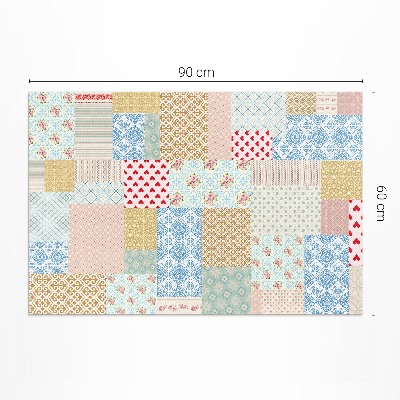 Covor interior din vinil Patchwork diverse bucăți imitație țesătură