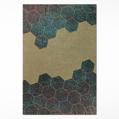 Covor de vinil acasă Hexagoane de beton cu design modern