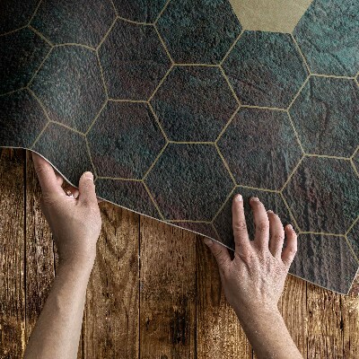 Covor de vinil acasă Hexagoane de beton cu design modern