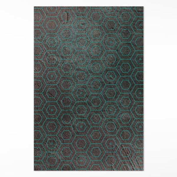 Covor de vinil Hexagoane design retro brut